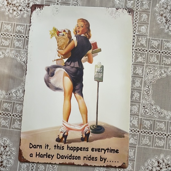 Retro Metal Tin  “Darn it,This Happens Everytime a Harley Davidson Ride By - Picture 8 of 14